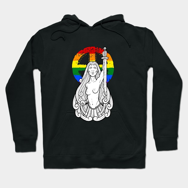 Lesbian pride lady of the lake gay lgbt Hoodie by BlackForge